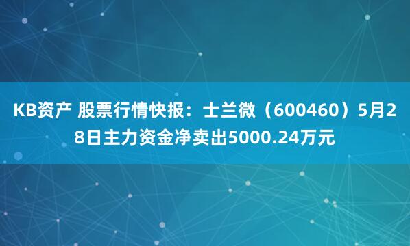 KB资产 股票行情快报：士兰微（600460）5月28日主力资金净卖出5000.24万元