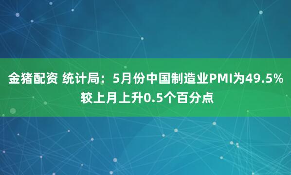 金猪配资 统计局：5月份中国制造业PMI为49.5% 较上月上升0.5个百分点